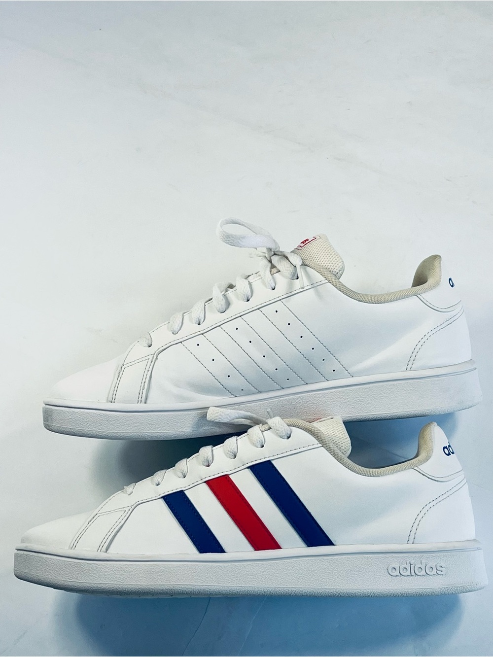 Adidas Grand Court Base Tennis Shoes #EE7901 White Blue Red Men's Size :11